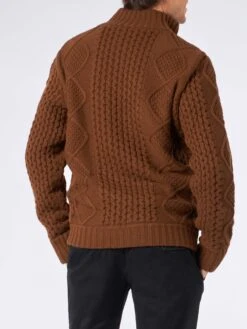 MC2 Saint Barth Man Brown Padded Jacket With Knitted Sleeves -MC2 Saint Barth Shop WHI0002 00126E man brown padded jacket 2