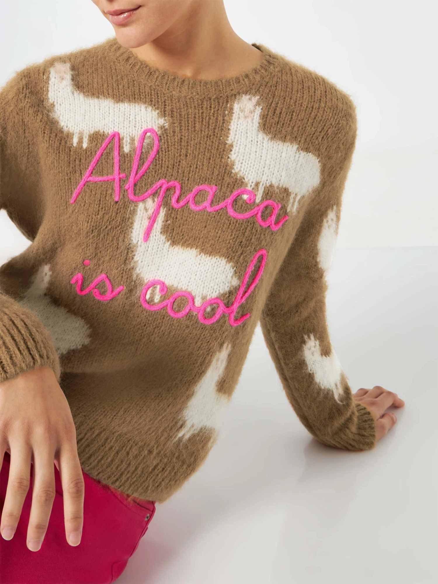 MC2 Saint Barth Woman Brushed Sweater With Alpaca And Alpaca Is Cool Embroidery 4 MC2 Saint Barth Woman Brushed Sweater With Alpaca And Alpaca Is Cool Embroidery - Image 2