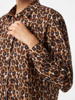 MC2 Saint Barth Leopard Print Cotton Shirt With Embroidery -MC2 Saint Barth Shop animalier cotton shirt woman 3