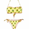 Woman Bandeau Bikini With Avocado Print