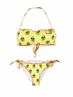 Woman Bandeau Bikini With Avocado Print