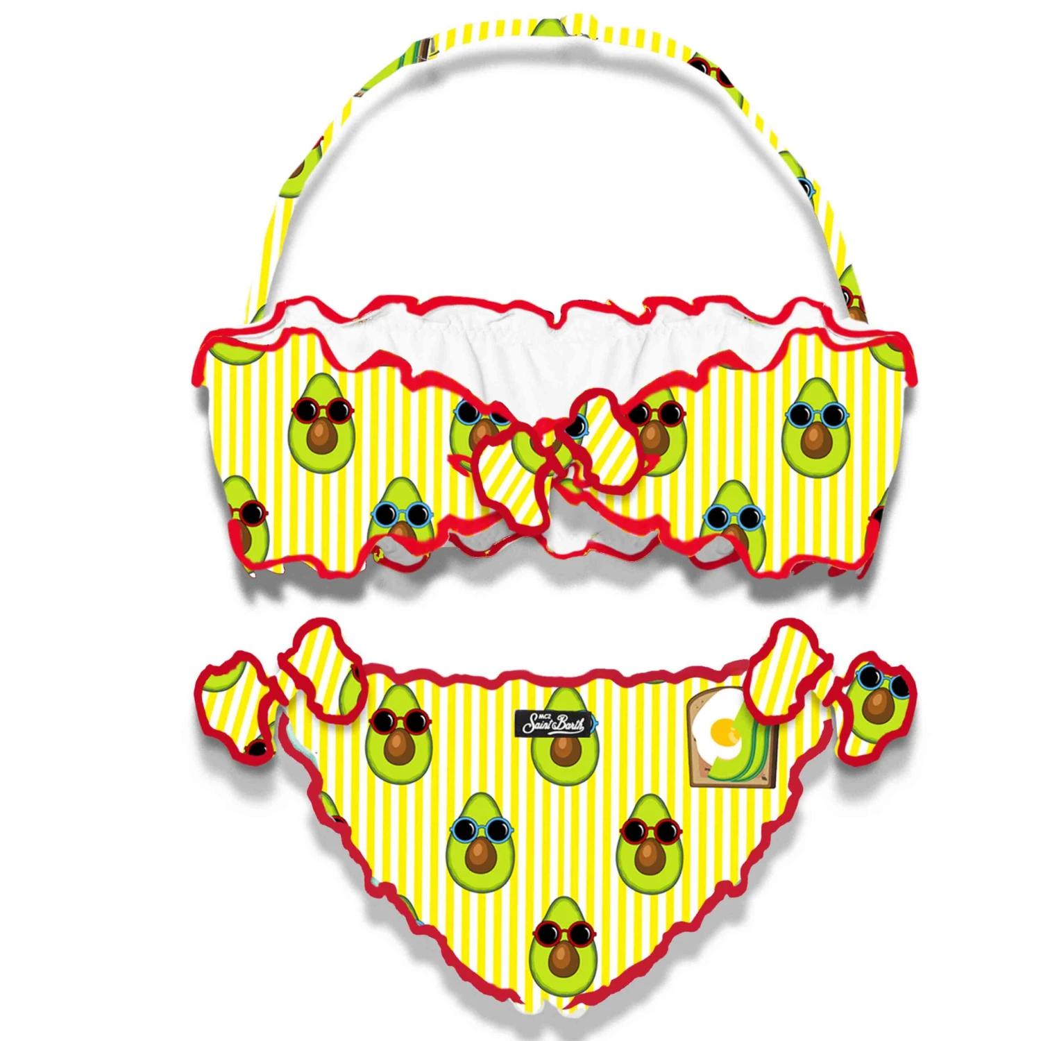 Girl Bandeau Bikini With Avocado Print 3 Girl Bandeau Bikini With Avocado Print - Image 2