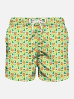 Light Fabric Man Swim Shorts Cocktail Print