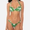 Woman Bralette Bikini With Tropical Print -MC2 Saint Barth Shop banana leaves bikini with bralette and brazilian briefs