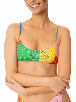 MC2 Saint Barth Woman Bralette Bikini With Multicolor Bandanna Print -MC2 Saint Barth Shop bandanna bikini woman 2
