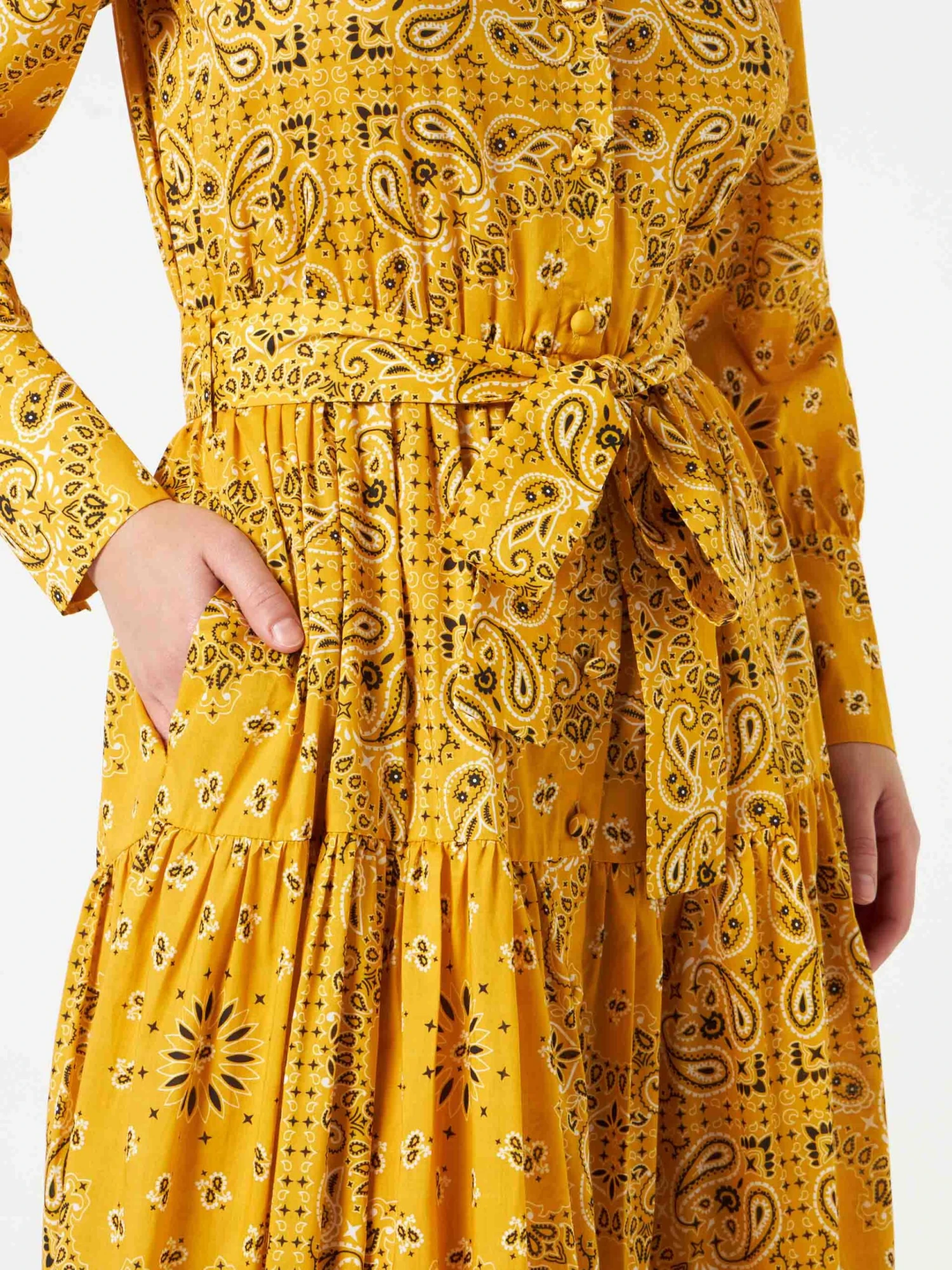 MC2 Saint Barth Woman Ochre Bandanna Long Dress Jensen 5 MC2 Saint Barth Woman Ochre Bandanna Long Dress Jensen - Image 3
