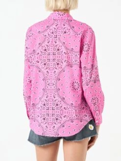 MC2 Saint Barth Woman Pink Shirt With Bandanna Print 8 MC2 Saint Barth Woman Pink Shirt With Bandanna Print -MC2 Saint Barth Shop bandanna cotton shirt woman 2