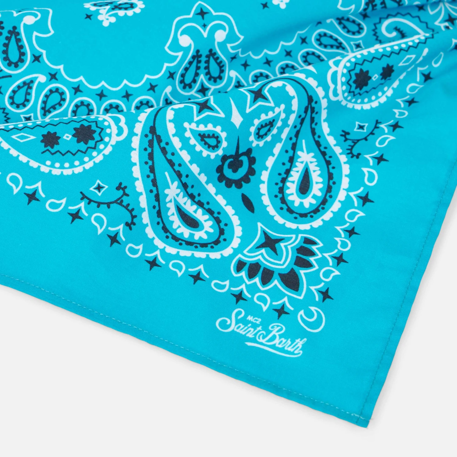 MC2 Saint Barth Foulard Light Blue Bandanna 4 MC2 Saint Barth Foulard Light Blue Bandanna - Image 2