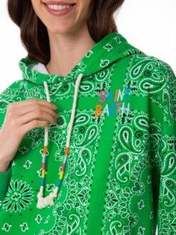 MC2 Saint Barth Cotton Hoodie With Bandanna Print 10 MC2 Saint Barth Cotton Hoodie With Bandanna Print -MC2 Saint Barth Shop bandanna green hoodie woman5