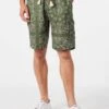 MC2 Saint Barth Man Linen Bermuda Shorts With Military Green Bandanna Print -MC2 Saint Barth Shop bandanna linen bermuda shorts 1
