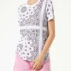 MC2 Saint Barth Woman Linen T-shirt With Bandanna Print 1 MC2 Saint Barth Woman Linen T-shirt With Bandanna Print -MC2 Saint Barth Shop bandanna linen tshirt woman 1
