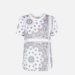 MC2 Saint Barth Woman Linen T-shirt With Bandanna Print -MC2 Saint Barth Shop bandanna linen tshirt woman 4