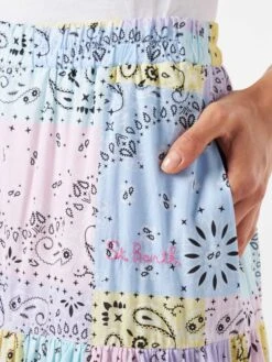 Bandanna Print Cotton Skirt -MC2 Saint Barth Shop bandanna pastel long skirt 3