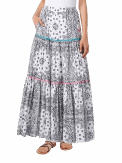 MC2 Saint Barth Woman Cotton Long Skirt With Bandanna Print