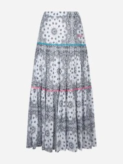 MC2 Saint Barth Woman Cotton Long Skirt With Bandanna Print -MC2 Saint Barth Shop bandanna skirt woman long 4