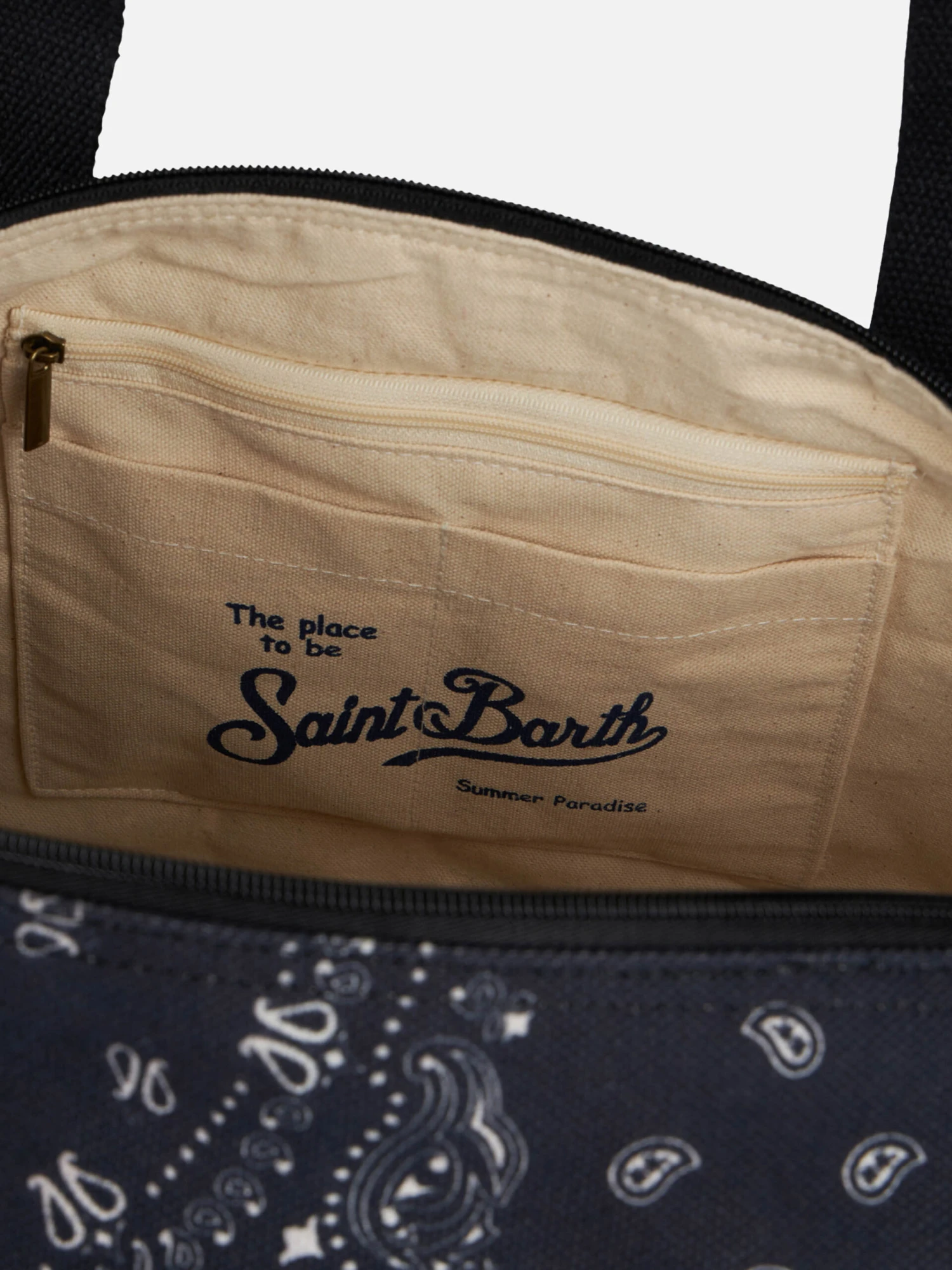 MC2 Saint Barth Travel Duffel Bag With Black Bandanna Print 7 MC2 Saint Barth Travel Duffel Bag With Black Bandanna Print - Image 5