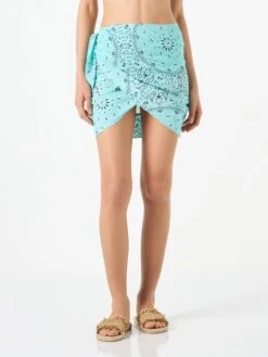 MC2 Saint Barth Woman Cotton Mini Skirt Pareo Angie With Bandanna Print