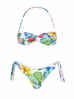 MC2 Saint Barth Woman Bandeau Bikini With Tropical Print