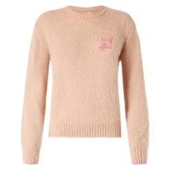 MC2 Saint Barth Woman Beige Brushed Sweater With Embroidery -MC2 Saint Barth Shop beige sweater embroidery woman