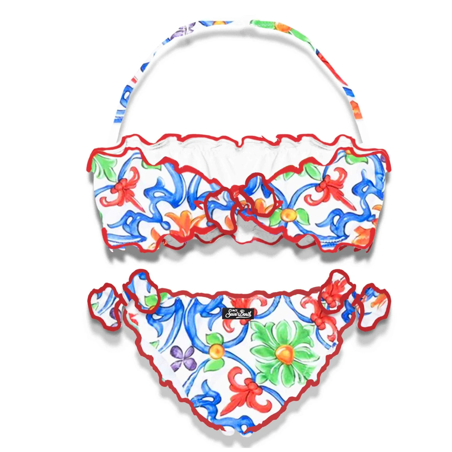 Girl Bandeau Bikini With Majolica Print 4 Girl Bandeau Bikini With Majolica Print - Image 2