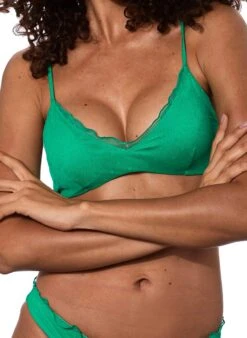 Woman Emerald Green Bralette Bikini -MC2 Saint Barth Shop bikini tulle 1