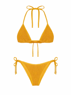 MC2 Saint Barth Woman Ochre Crinkle Triangle Bikini