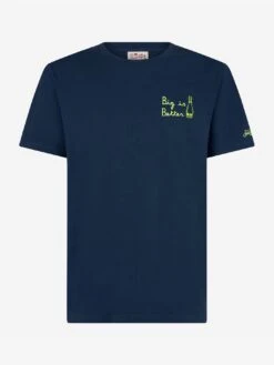 MC2 Saint Barth Man T-shirt With Big Is Better Front Embroidery -MC2 Saint Barth Shop bitter tshirt man blue 4 1