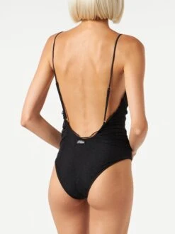 Black One Piece Swimsuit Francoise With Tulle -MC2 Saint Barth Shop black tulle onepiece swimsuit 2