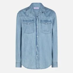 MC2 Saint Barth Woman Denim Shirt -MC2 Saint Barth Shop blue denim shirt woman 1