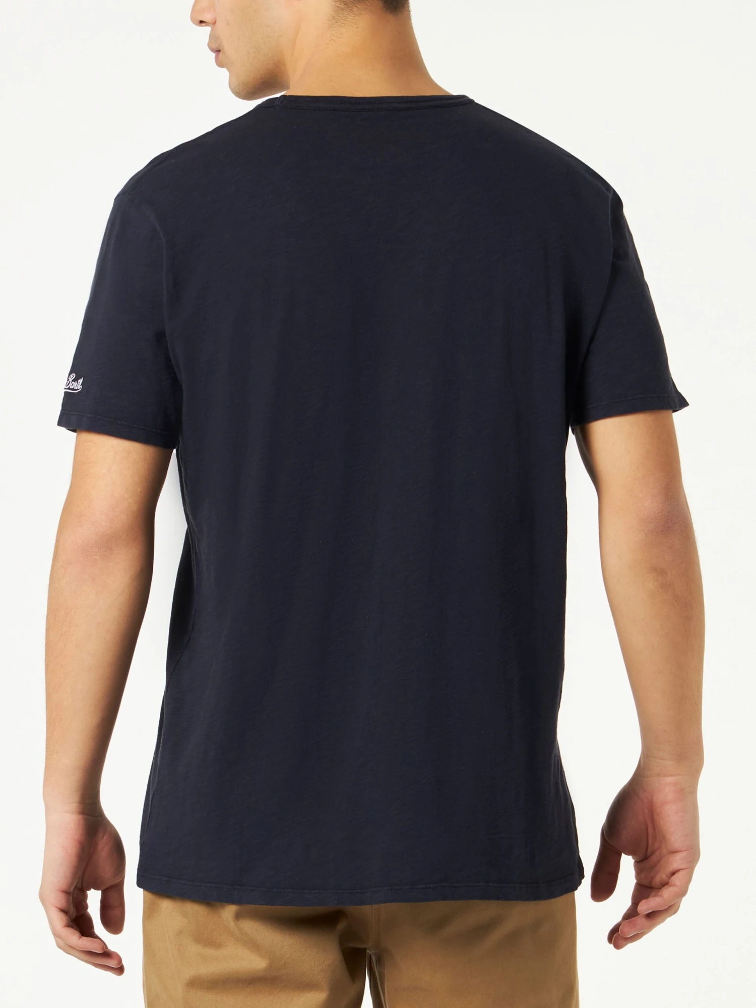 MC2 Saint Barth Man Blue Navy T-shirt With Front Pocket 5 MC2 Saint Barth Man Blue Navy T-shirt With Front Pocket - Image 3
