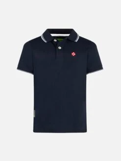 MC2 Saint Barth Blue Piquet Polo With St. Barth Logo