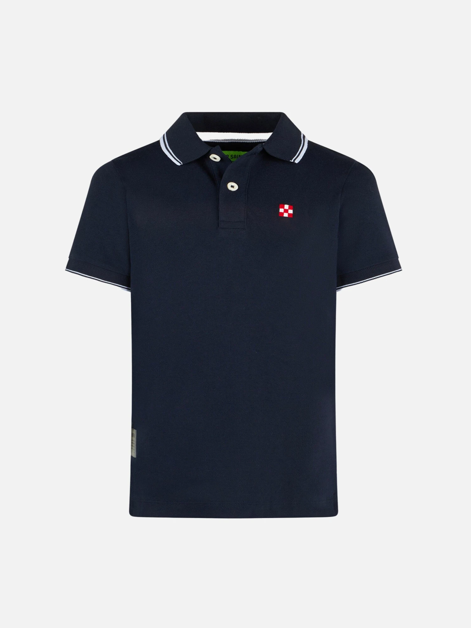 MC2 Saint Barth Blue Piquet Polo With St. Barth Logo 3 MC2 Saint Barth Blue Piquet Polo With St. Barth Logo