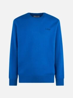 MC2 Saint Barth Man Crewneck Bluette Sweater With St. Barth Embroidery 9 MC2 Saint Barth Man Crewneck Bluette Sweater With St. Barth Embroidery -MC2 Saint Barth Shop bluette sweater man wool 4