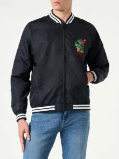 MC2 Saint Barth Man Blue Navy Jacket With Parrots Embroidery 8 MC2 Saint Barth Man Blue Navy Jacket With Parrots Embroidery -MC2 Saint Barth Shop bomber embroidery saint barth man 1