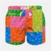 MC2 Saint Barth Boy Swim Shorts With Multicolor Fluo Bandanna Print
