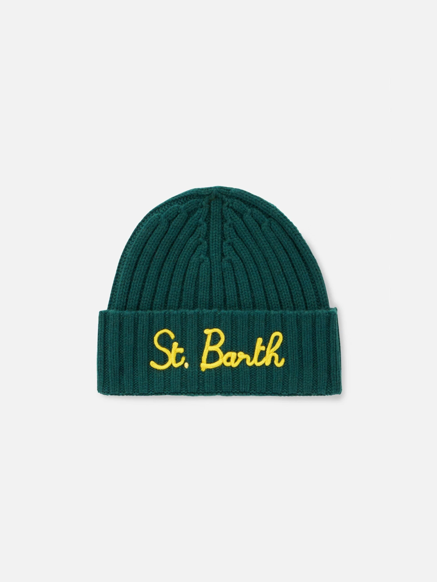 MC2 Saint Barth Boy Green Beanie With St. Barth Embroidery 3 MC2 Saint Barth Boy Green Beanie With St. Barth Embroidery
