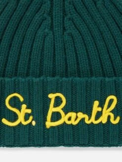 MC2 Saint Barth Boy Green Beanie With St. Barth Embroidery 7 MC2 Saint Barth Boy Green Beanie With St. Barth Embroidery -MC2 Saint Barth Shop boy beanie embroidery ribbed 3
