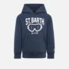 MC2 Saint Barth Boy Blue Hoodie With St. Barth Ski Club Print