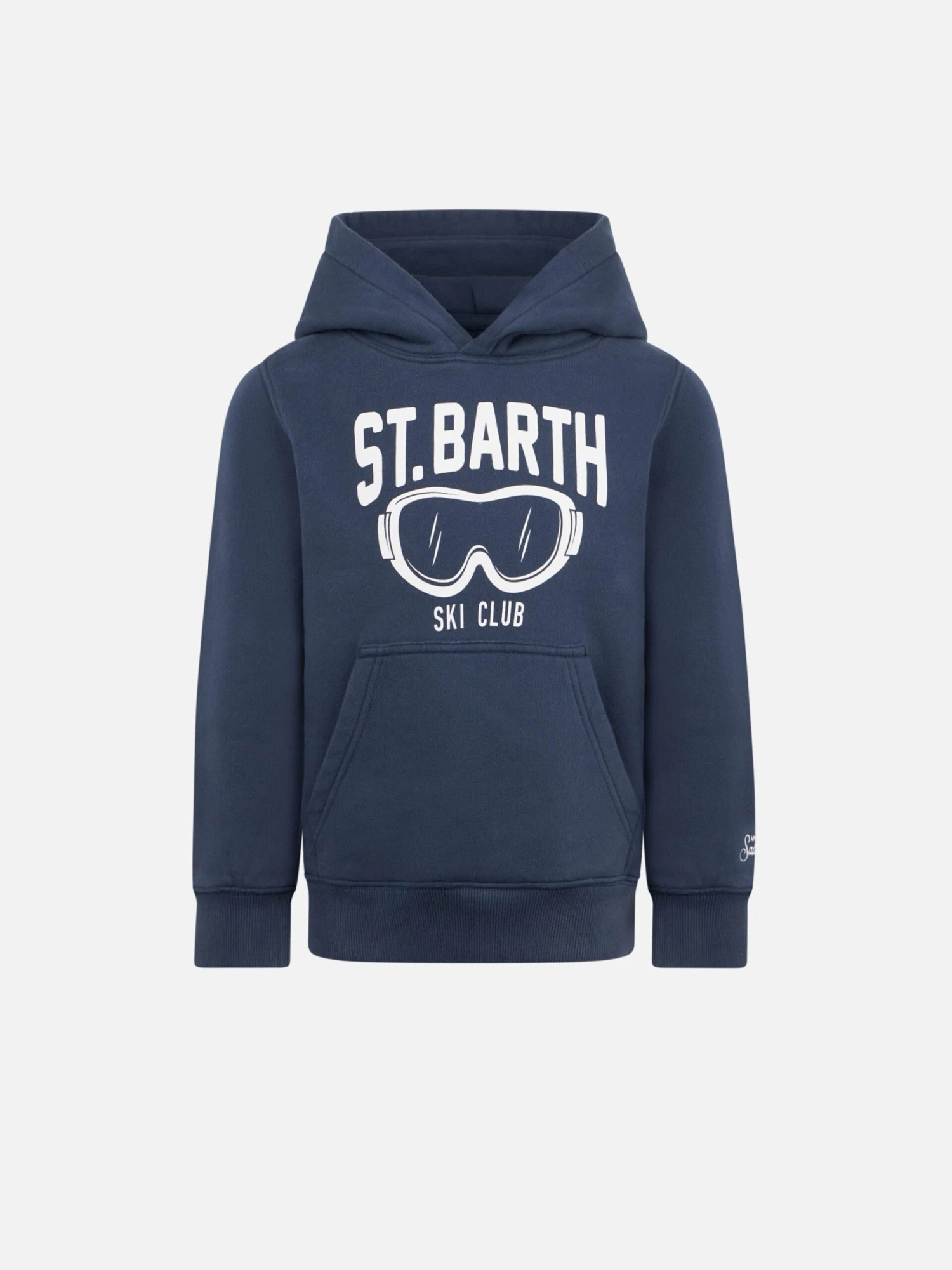 MC2 Saint Barth Boy Blue Hoodie With St. Barth Ski Club Print 3 MC2 Saint Barth Boy Blue Hoodie With St. Barth Ski Club Print