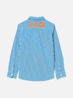 MC2 Saint Barth Striped Cotton Kid Shirt Agnes 7 MC2 Saint Barth Striped Cotton Kid Shirt Agnes -MC2 Saint Barth Shop boy embroidered shirt 1 2