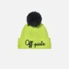 MC2 Saint Barth Boy Fluo Yellow Beanie With Pompon