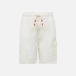 White Color Linen Bermuda Short