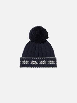 MC2 Saint Barth Boy Navy Blue Beanie With Pompon -MC2 Saint Barth Shop boy navy blue beanie with pompon4copia