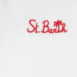 MC2 Saint Barth Boy White Cotton Piquet Polo With Embroidery -MC2 Saint Barth Shop boy polo white bandanna 3