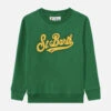 MC2 Saint Barth Boy Green Sweatshirt With Terry Logo -MC2 Saint Barth Shop boy sweatshirt green logo embossed 1