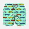 MC2 Saint Barth Boy Light Fabric Swim Shorts With Multicolor Car Print -MC2 Saint Barth Shop boy swimshort multicolor car 01