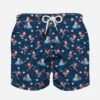 Boy Light Fabric Swim Shorts With Santa Claus Print -MC2 Saint Barth Shop boy swimshort santa claus 02