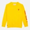 MC2 Saint Barth Kid Yellow Cotton Sweatshirt With Embroidery