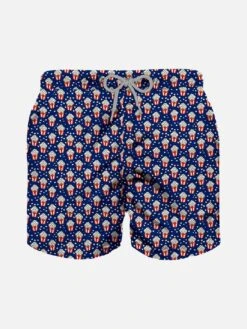 MC2 Saint Barth Boy Light Fabric Swim Shorts With Pop Corn Print