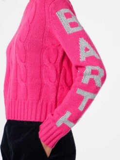 MC2 Saint Barth Woman Crewneck Braided Sweater With Saint Barth Lurex Jacquard 9 MC2 Saint Barth Woman Crewneck Braided Sweater With Saint Barth Lurex Jacquard -MC2 Saint Barth Shop braided fuchsia lurex sweater 3